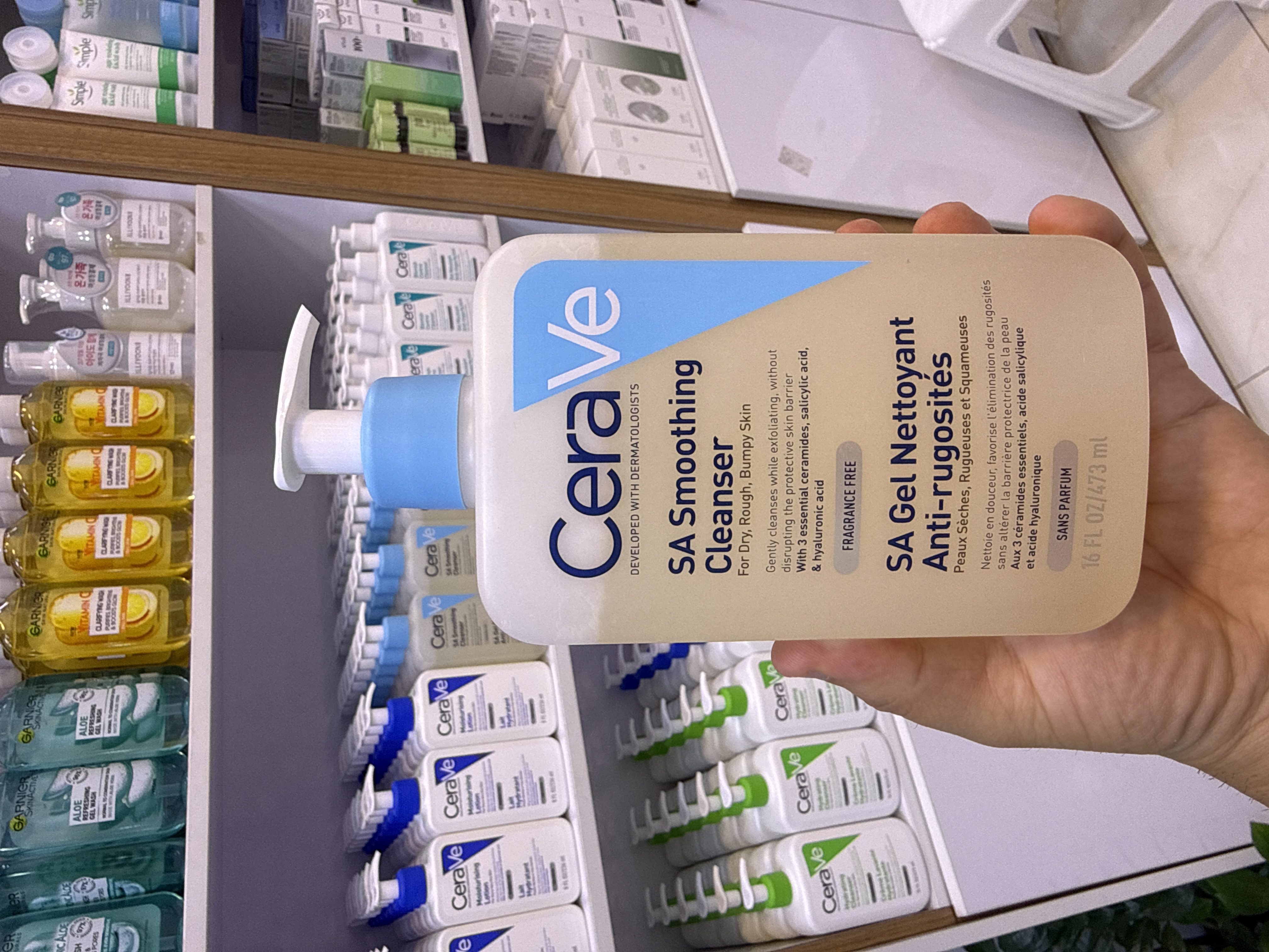 ژل شسستشو سراوی CeraVe مدل SA Smoothing حجم 473 میل اصل | صاف و نرم کننده پوست زبر و خشک