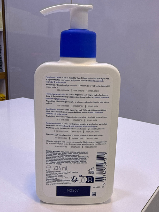 لوسیون کرم مرطوب کننده صورت و بدن سراوی Cerave حجم 236 اصل
