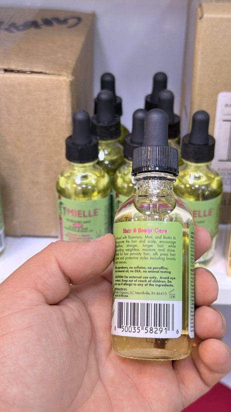 روغن ضد ریزش مو رزماری و نعناع میله MIELLE حجم 59 میل اصل